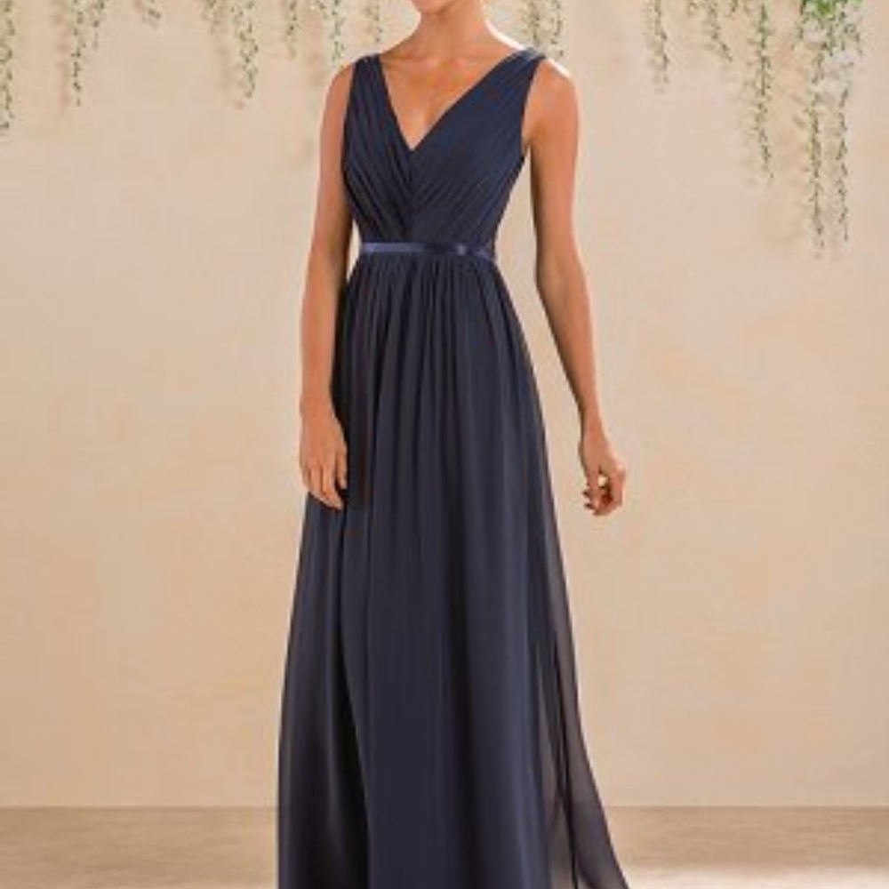 B2 Long V-neck Chiffon & Lace Bridesmaid Dress